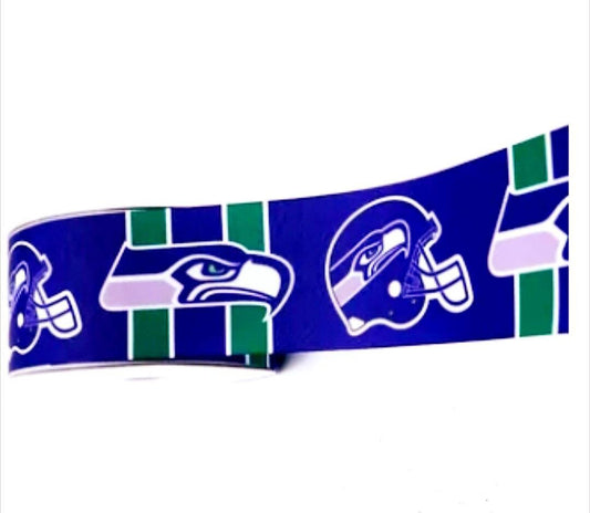 7/8" Seattle Seahawks Grosgrain Ribbon. NFL Football Sports Ribbon.