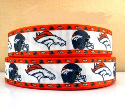 1.5" Denver Broncos Grosgrain Ribbon. Bright Team Colors NFL Football Sports Ribbon.