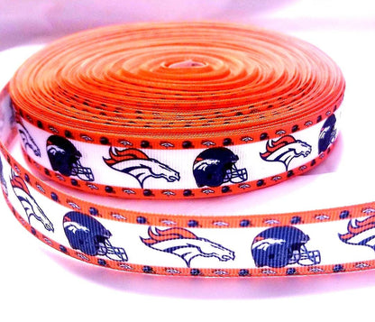 1.5" Denver Broncos Grosgrain Ribbon. Bright Team Colors NFL Football Sports Ribbon.