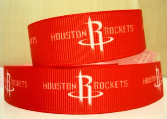 1.5" wide Houston Rockets Grosgrain Ribbon. NBA Basketball Sports Ribbon.