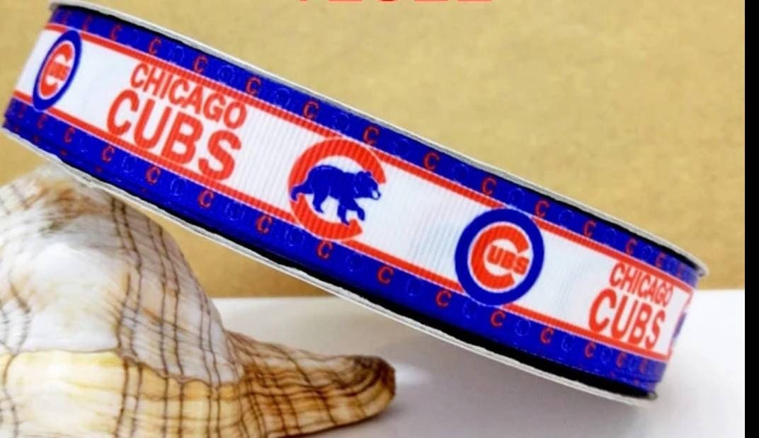 5/8" Chicago Cubs Team Ribbon. Baseball Sports MLB Grosgrain Ribbon