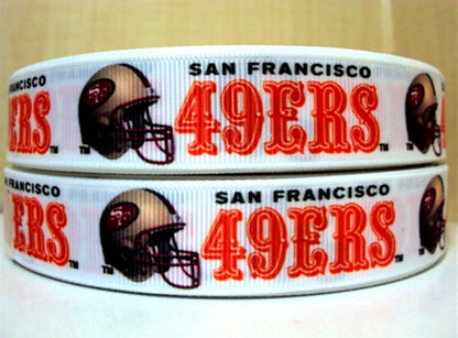 1.5" San Francisco 49ers Grosgrain Ribbon. NFL Football Sports Teams Gold 49ers