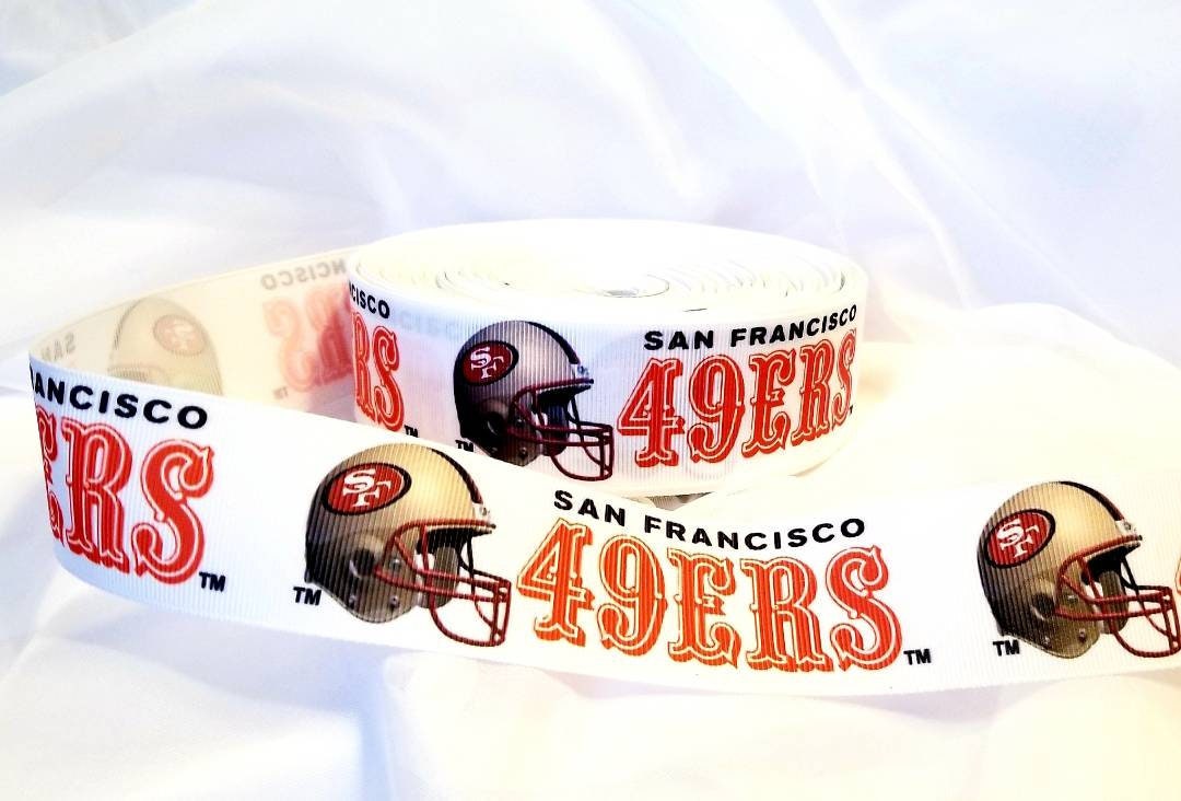 1.5" San Francisco 49ers Grosgrain Ribbon. NFL Football Sports Teams Gold 49ers