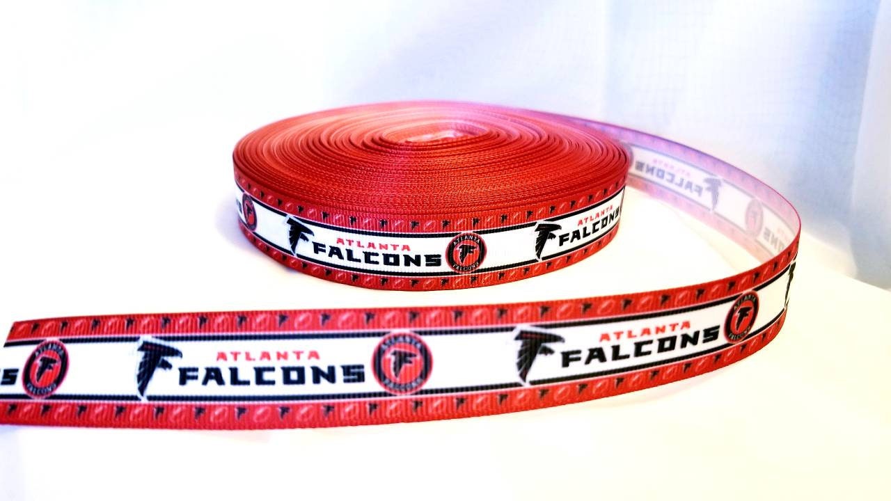 7/8" Atlanta Falcons Football Ribbon. Football Grosgrain Ribbon  Sports Team Ribbon