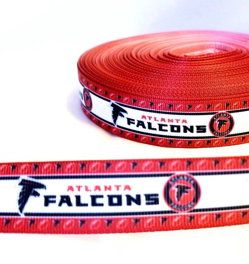 7/8" Atlanta Falcons Football Ribbon. Football Grosgrain Ribbon  Sports Team Ribbon