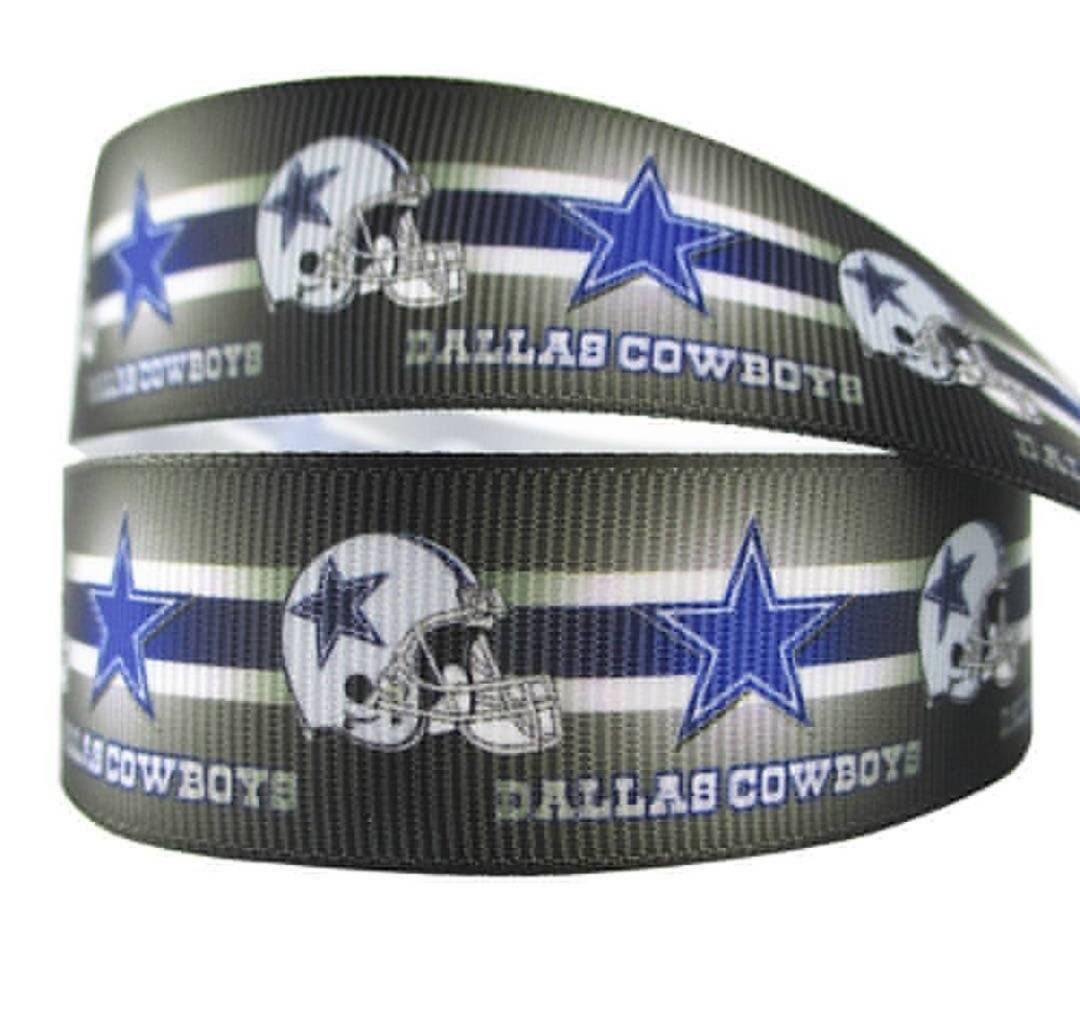 5/8'' NFL Dallas Cowboys Football Grosgrain Ribbon. Sports Teams