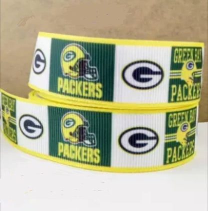 1.5" Green Bay Packers  Grosgrain Ribbon. NFL Football Sports Ribbon.