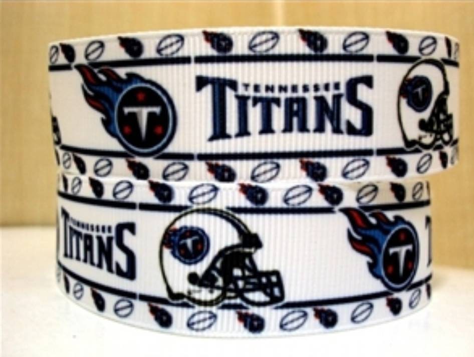 1" Tennessee Titans  Football Grosgrain Ribbon. Football Ribbon NFL Sports Ribbon