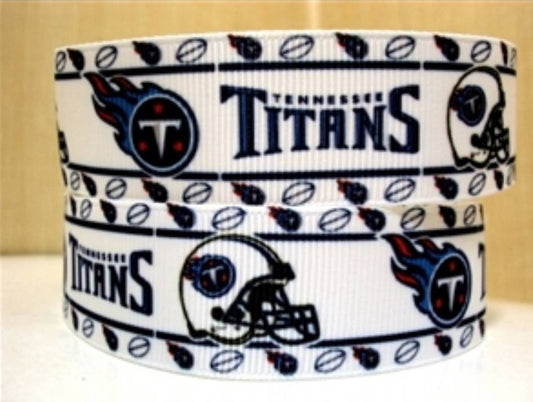 1" Tennessee Titans  Football Grosgrain Ribbon. Football Ribbon NFL Sports Ribbon