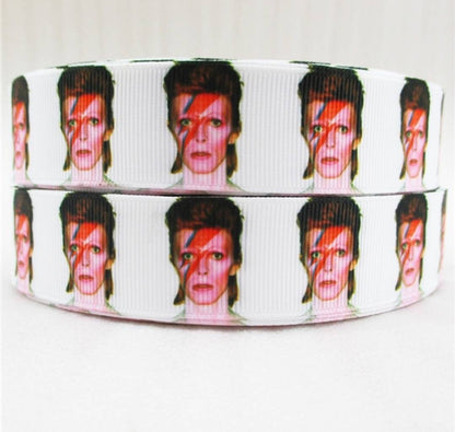 1" David Bowie Grosgrain Ribbon.  Famous Musicians Icon