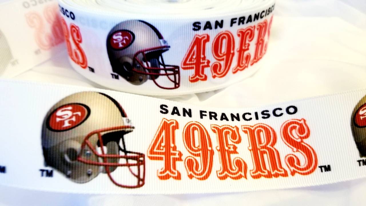 1.5" San Francisco 49ers Grosgrain Ribbon. NFL Football Sports Teams Gold 49ers