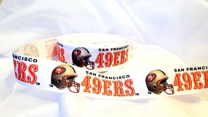 1.5" San Francisco 49ers Grosgrain Ribbon. NFL Football Sports Teams Gold 49ers