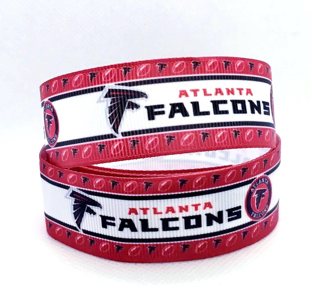 7/8" Atlanta Falcons Football Ribbon. Football Grosgrain Ribbon  Sports Team Ribbon