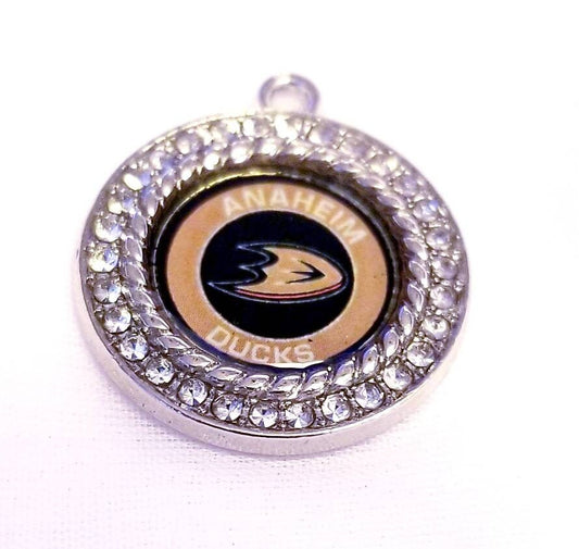 Anaheim Ducks Hockey Charms. Sports Team Charms in 2.5cm. Rhinestone Charms