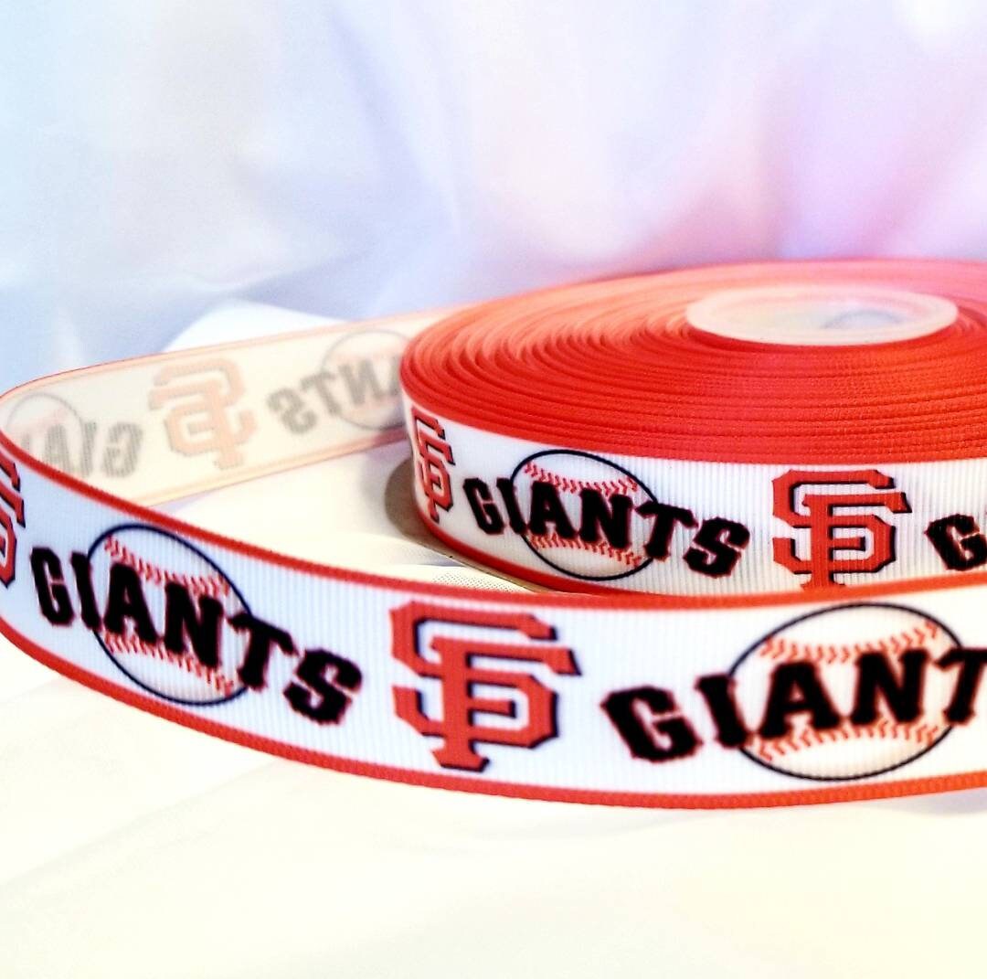 7/8" San Francisco Giants Grosgrain Ribbon. MLB Sports Teams SF Giants