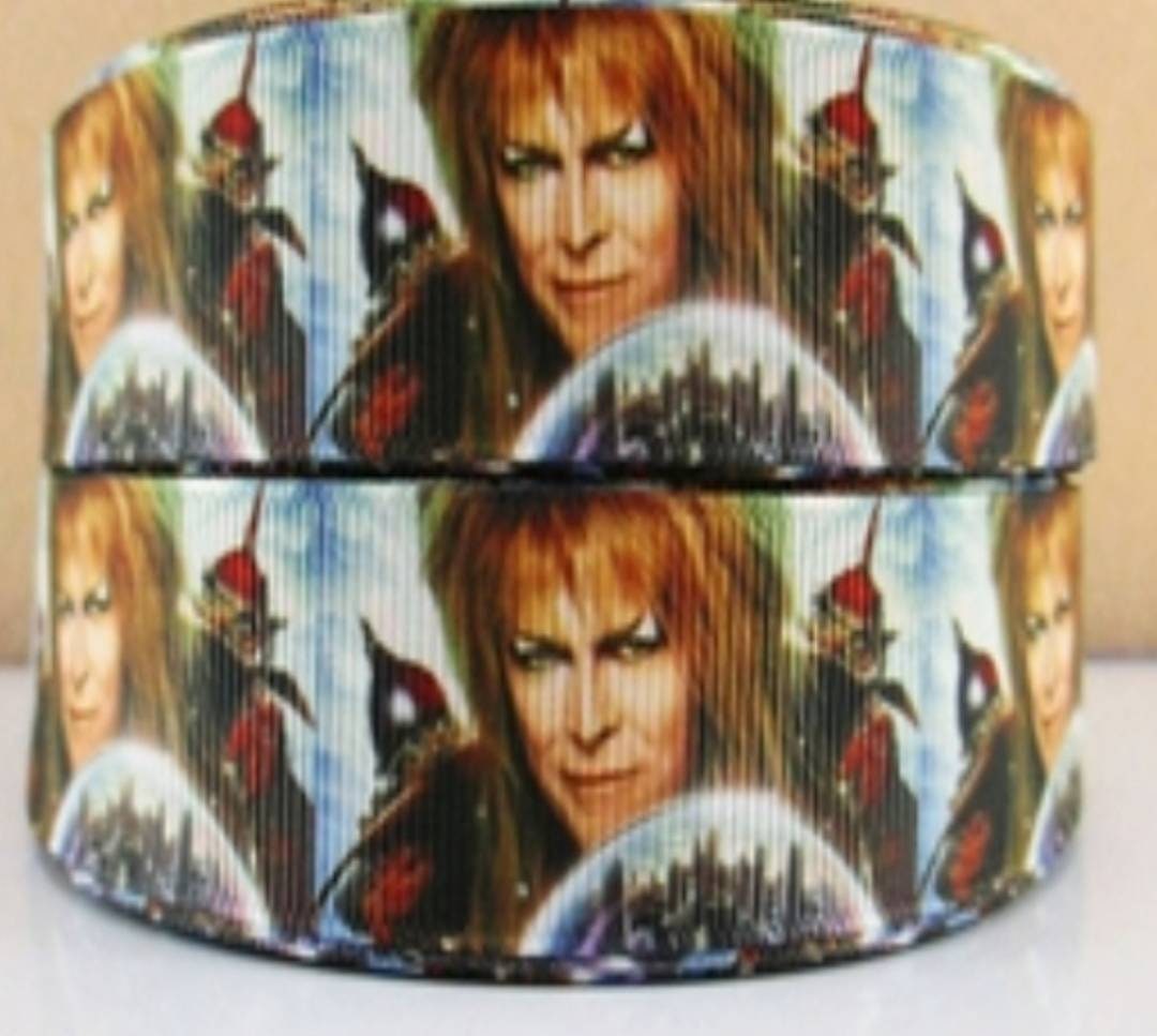 1" David Bowie Grosgrain Ribbon.  Famous Musicians Icon Classic Bowie