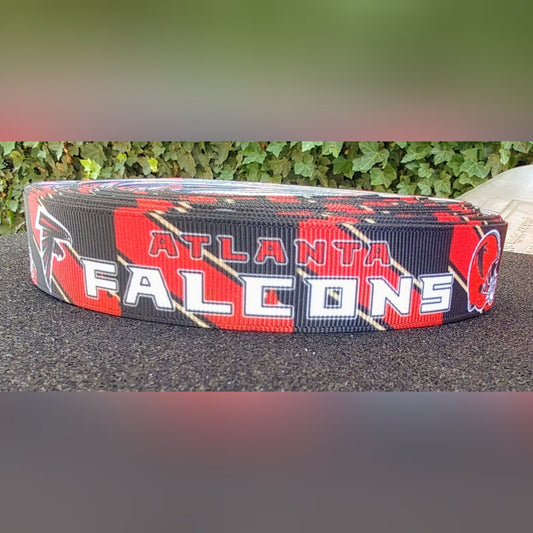 Atlanta Falcons Grosgrain Ribbon.  This popular ribbon comes in 5/8" 7/8" 1.5"  NFL Football Sports Ribbon.