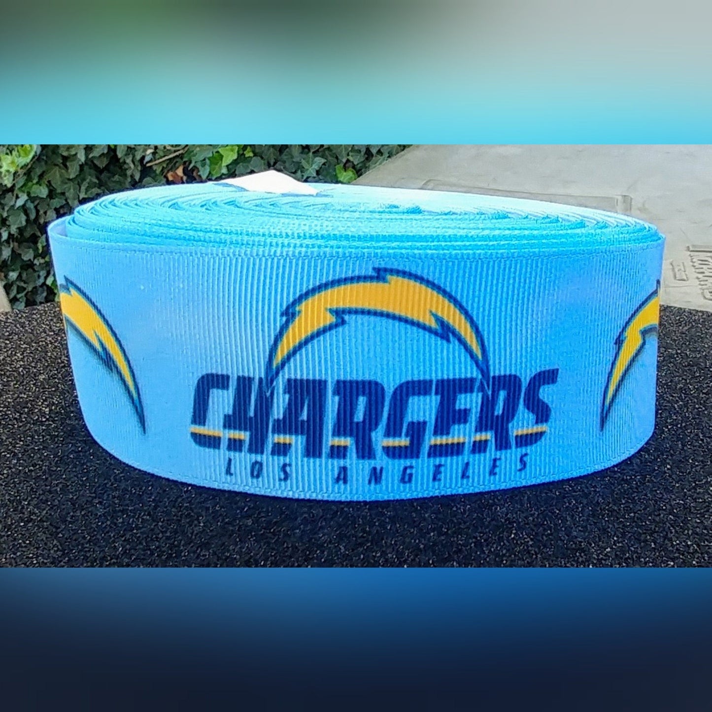 7/8" & 1.5" NFL Light Blue Los Angeles Chargers Grosgrain Ribbon. Football Sports  Ribbon