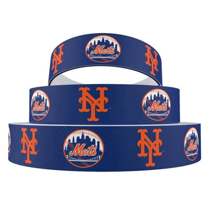 5/8" New York Mets Grosgrain Ribbon. Sports Team Ribbon Sports Ribbon