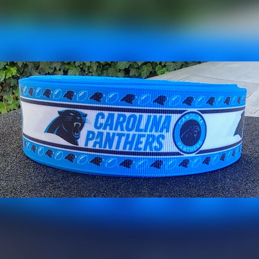 1.5" Carolina Panthers Grosgrain Ribbon. NFL Football Sports Ribbon.