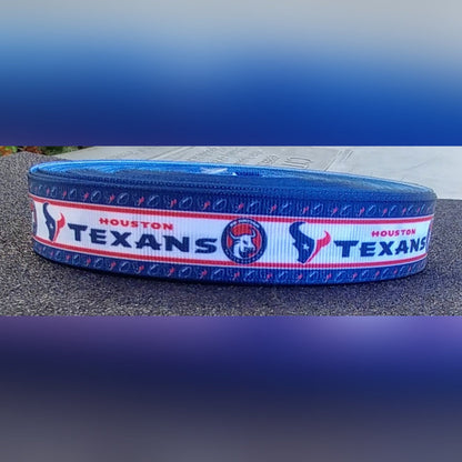 7/8" and 1.5" Houston Texans Football Grosgrain Ribbon. Football Ribbon  Sports Ribbon