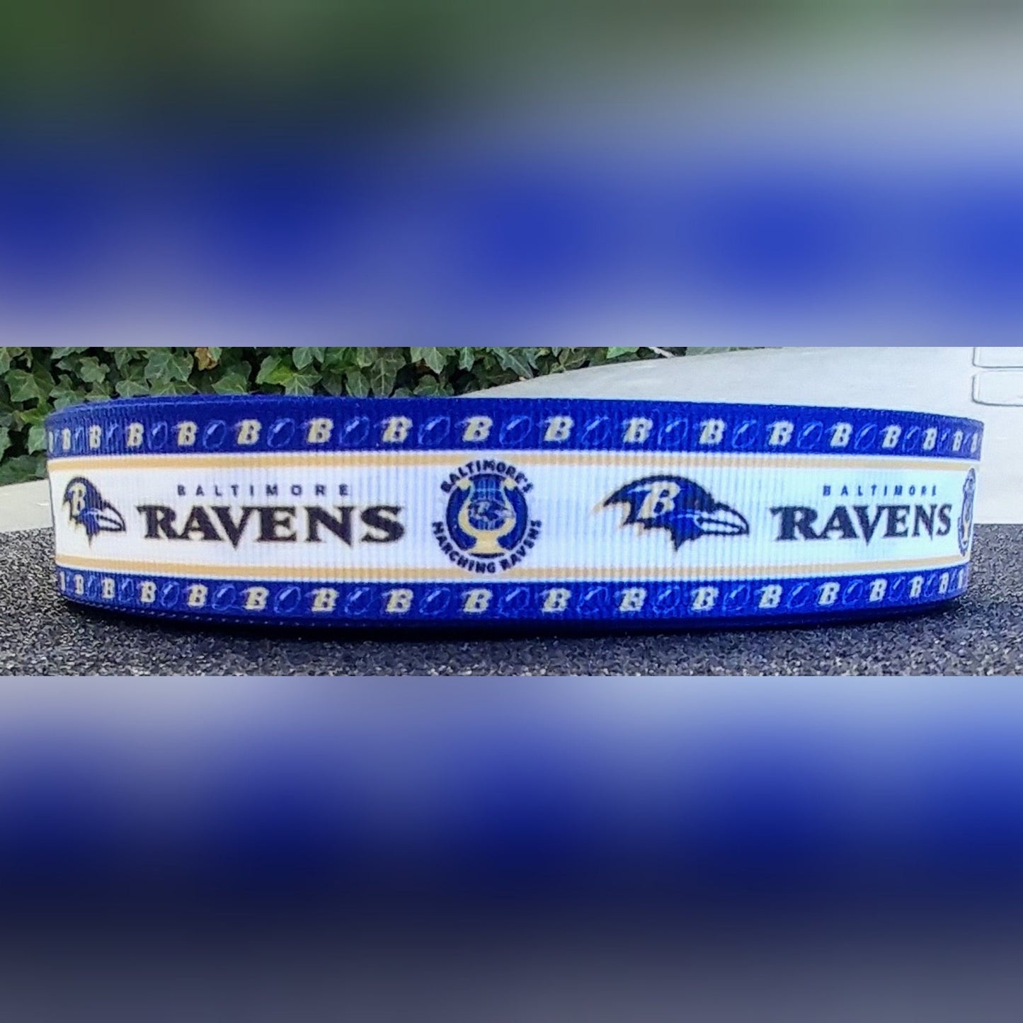 7/8" Baltimore Ravens Grosgrain Ribbon NFL Football Ribbon Sports Team Ribbon