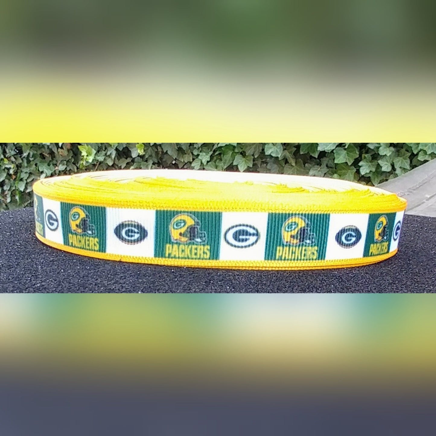 5/8" Green Bay Packers Grosgrain Ribbon. NFL Football Sports Ribbon.