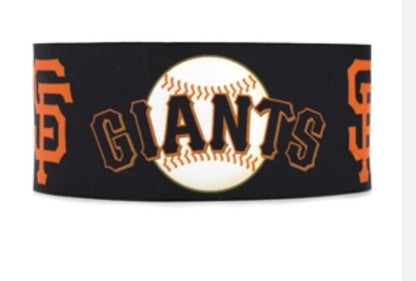 7/8" San Francisco Giants Black Grosgrain Ribbon. MLB Sports Teams SF Giants