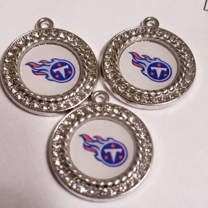 Tennessee Titans NFL Football Charms. Sports Team Charms. 2.5cm Rhinestone Charms