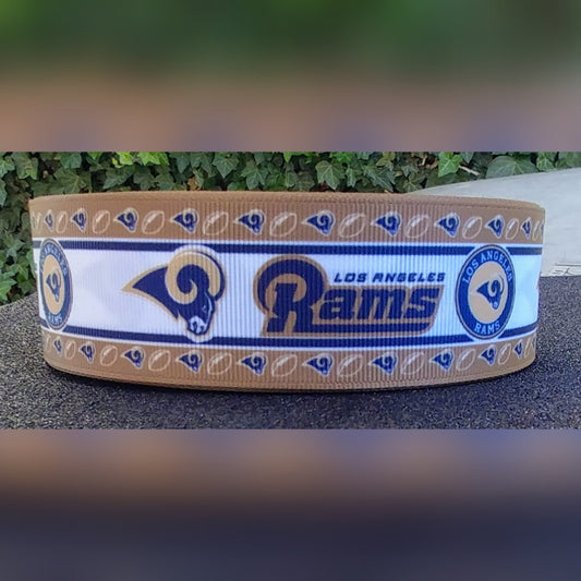 1.5" Los Angeles Rams Football Grosgrain Ribbon. NFL, Football, Sports Team Ribbon