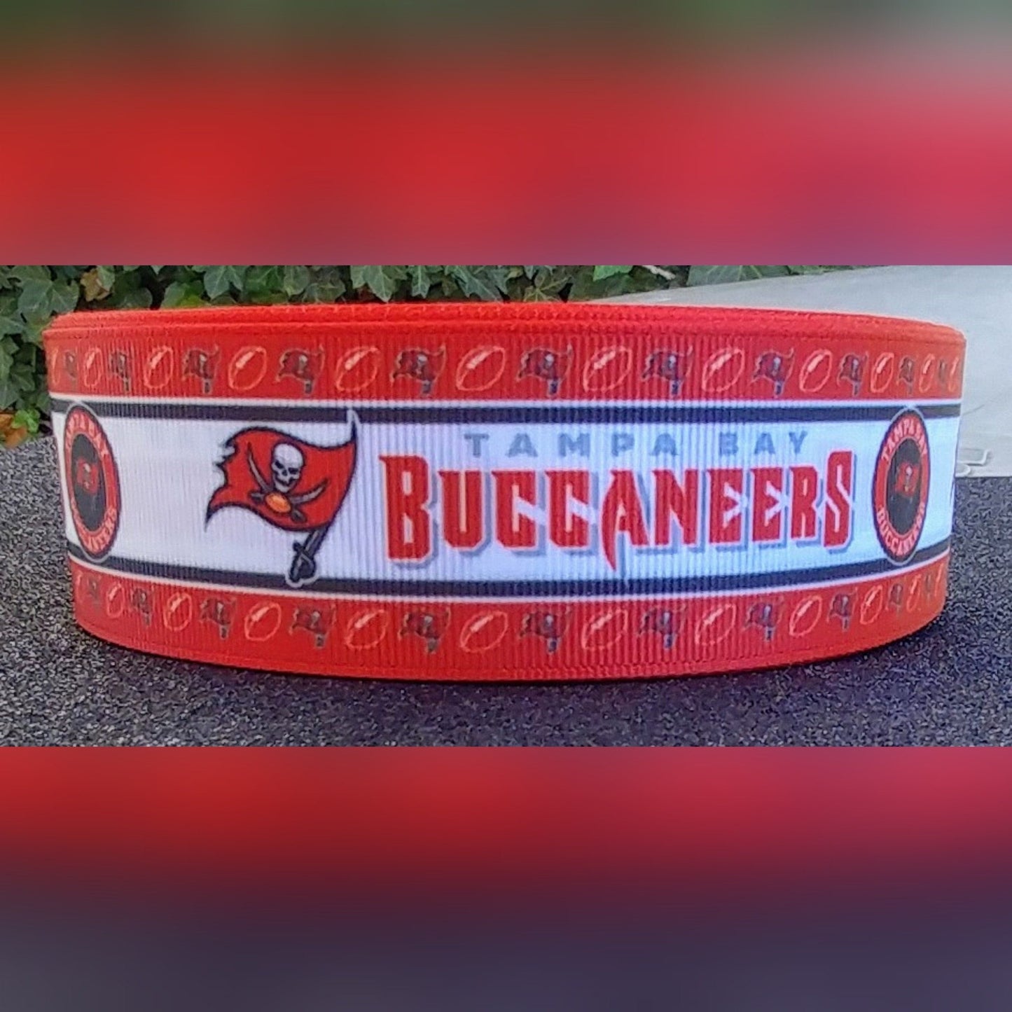 1.5" Tampa Bay Buccaneers Football Ribbon. Football Grosgrain Ribbon  Sports Team Ribbon