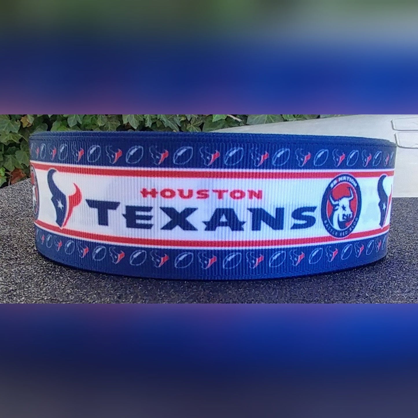 7/8" and 1.5" Houston Texans Football Grosgrain Ribbon. Football Ribbon  Sports Ribbon