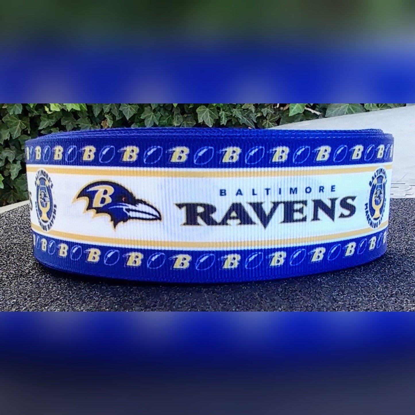 1.5" Baltimore Ravens Football Grosgrain Ribbon. Football Ribbon  Sports Ribbon