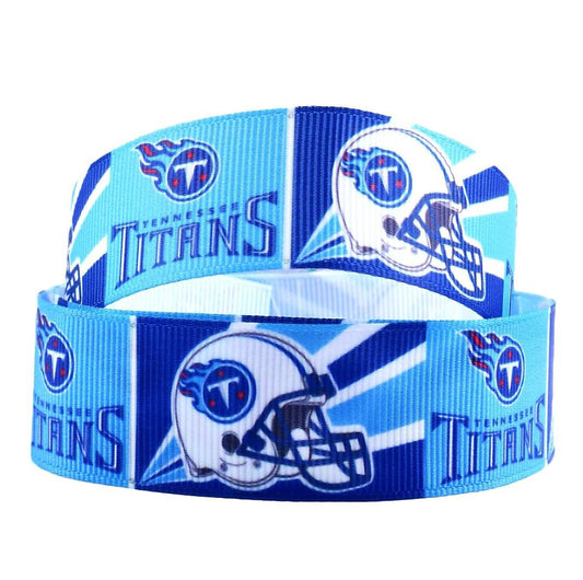 1.5" Tennessee Titans  Football Grosgrain Ribbon. Football Ribbon NFL Sports Ribbon