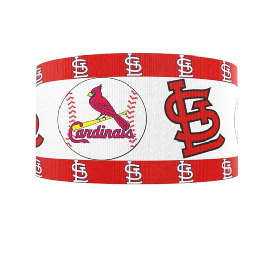 7/8" St. Louis Cardinals Ribbon. Baseball Sports MLB Ribbon.