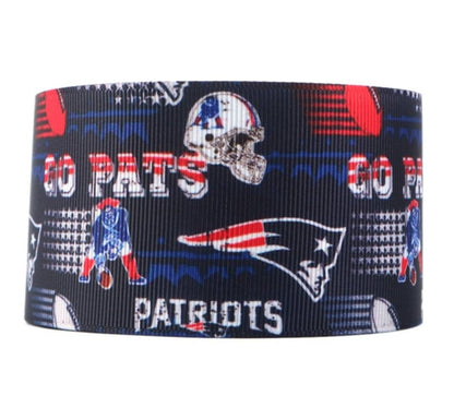 1.5" New England Patriots Grosgrain Ribbon. Go Pat's Football Ribbon NFL Sports Ribbon