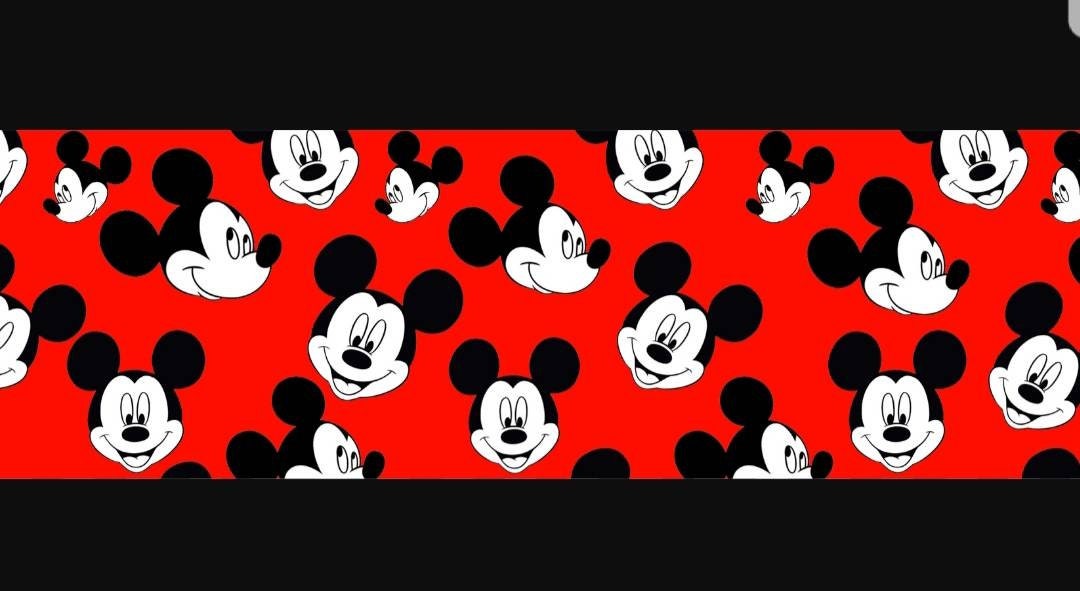 7/8" Mickey Mouse Grosgrain Ribbon with classic Red Background