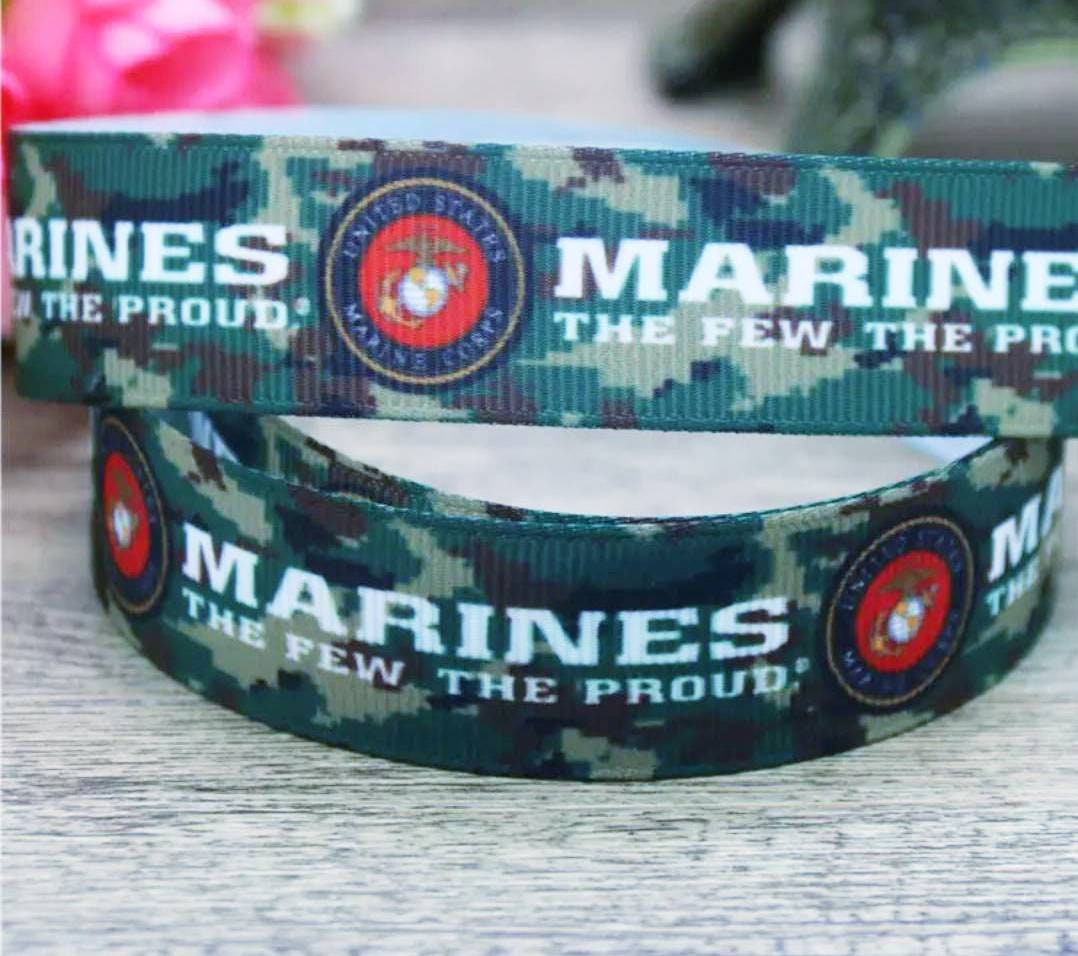 7/8" Marines Ribbon. Mariners The Few and  Proud