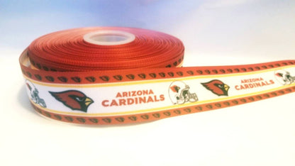 Arizona Cardinals Football Grosgrain Ribbon. This popular design now available in 5/8", 7/8" and 1.5"  wide. NFL Football Ribbon  Sports Ribbon