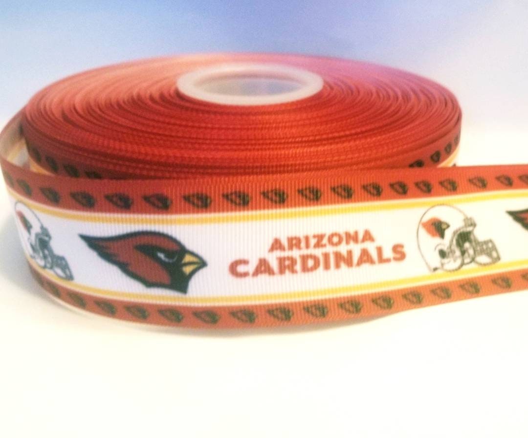 Arizona Cardinals Football Grosgrain Ribbon. This popular design now available in 5/8", 7/8" and 1.5"  wide. NFL Football Ribbon  Sports Ribbon