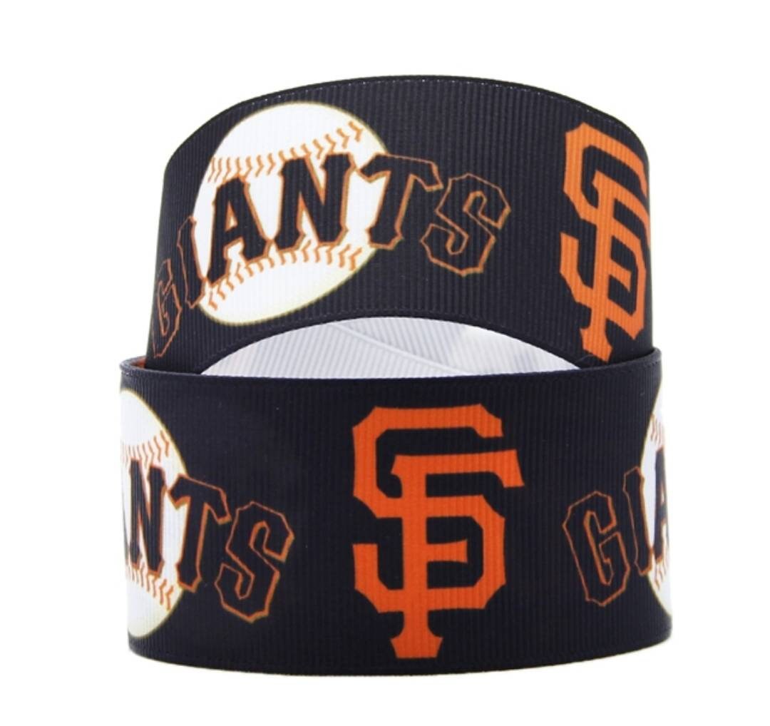 5/8" San Francisco Giants Black Grosgrain Ribbon. MLB Sports Teams SF Giants