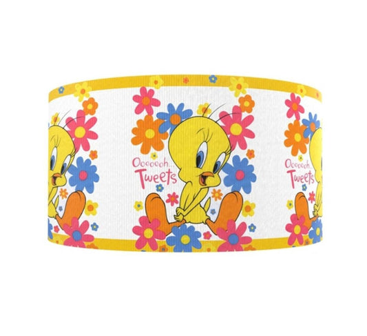 7/8'' Tweety Bird Grosgrain ribbon. Cartoon Classics Flower Power