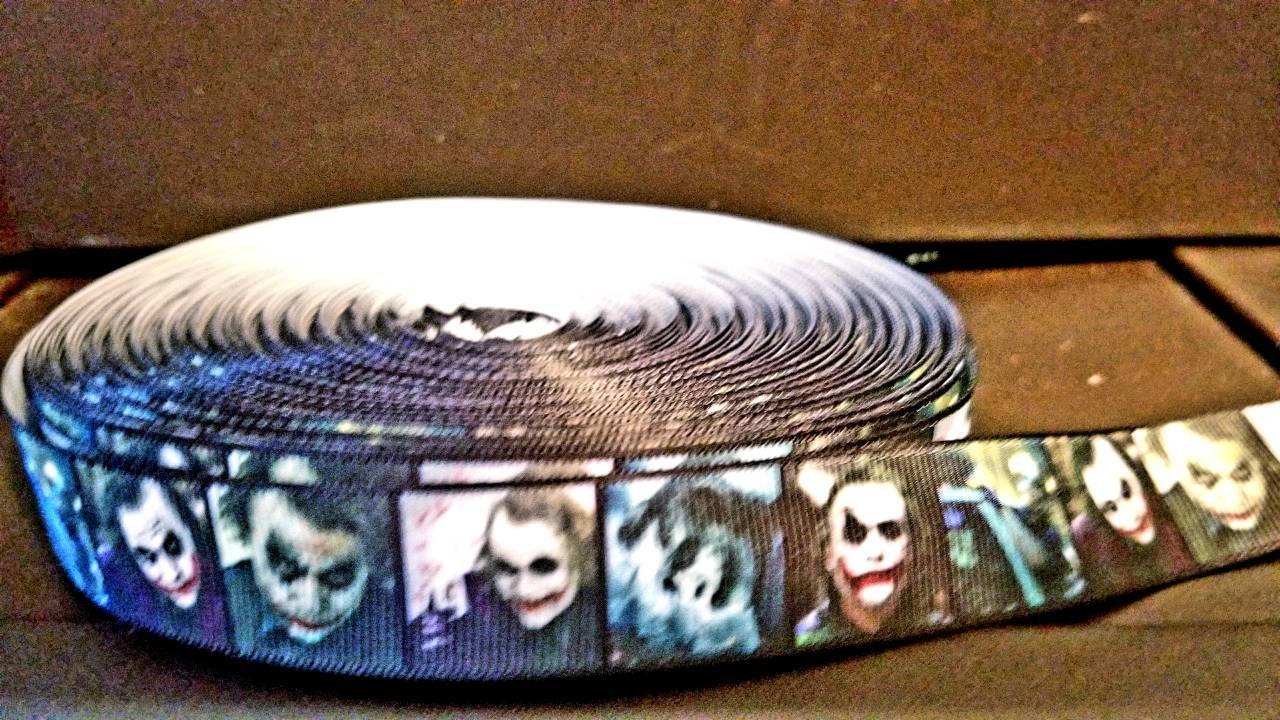 7/8" The Joker-Grosgrain Ribbon- Batman Cartoon Ribbon-Suicide Squad-Ribbon by the Yard-Craft Ribbon-Bow Ribbon one inch wide Ribbon