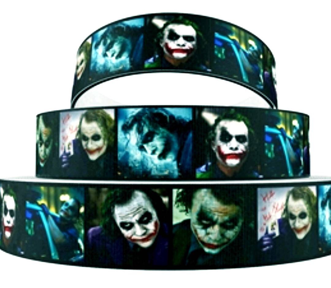 7/8" The Joker-Grosgrain Ribbon- Batman Cartoon Ribbon-Suicide Squad-Ribbon by the Yard-Craft Ribbon-Bow Ribbon one inch wide Ribbon