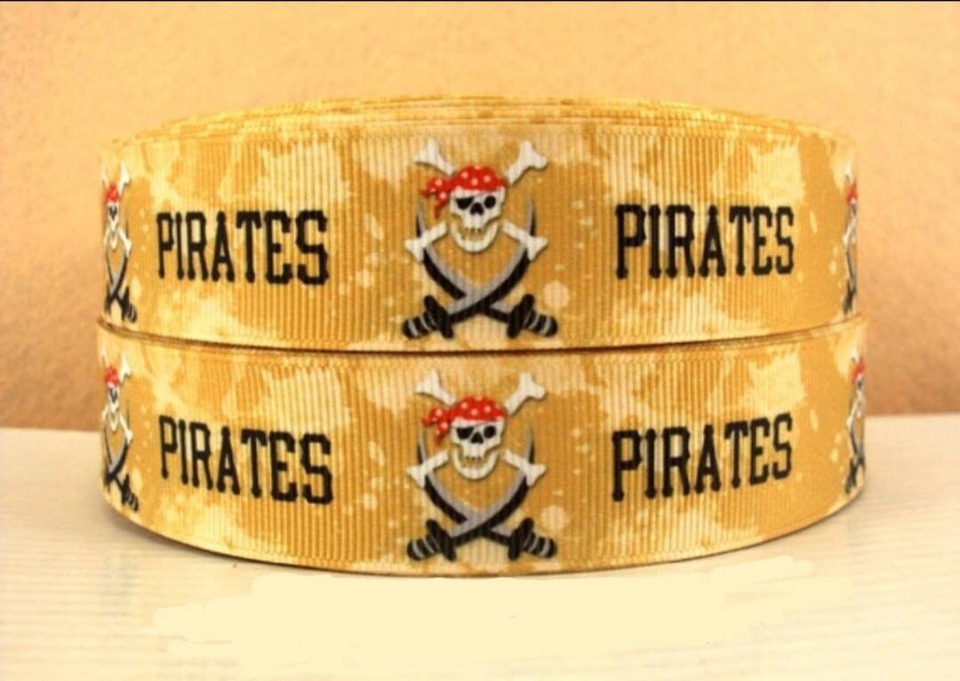 1" Pittsburgh Pirates MLB Grosgrain Ribbon. Pittsburgh Pirates Baseball