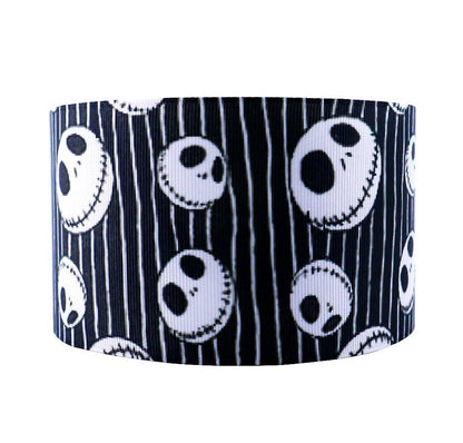 1.5" Jack Skellington Grosgrain Ribbon. Halloween Nightmare Before Christmas Ribbon. Black and White Jack Skellington Ribbob