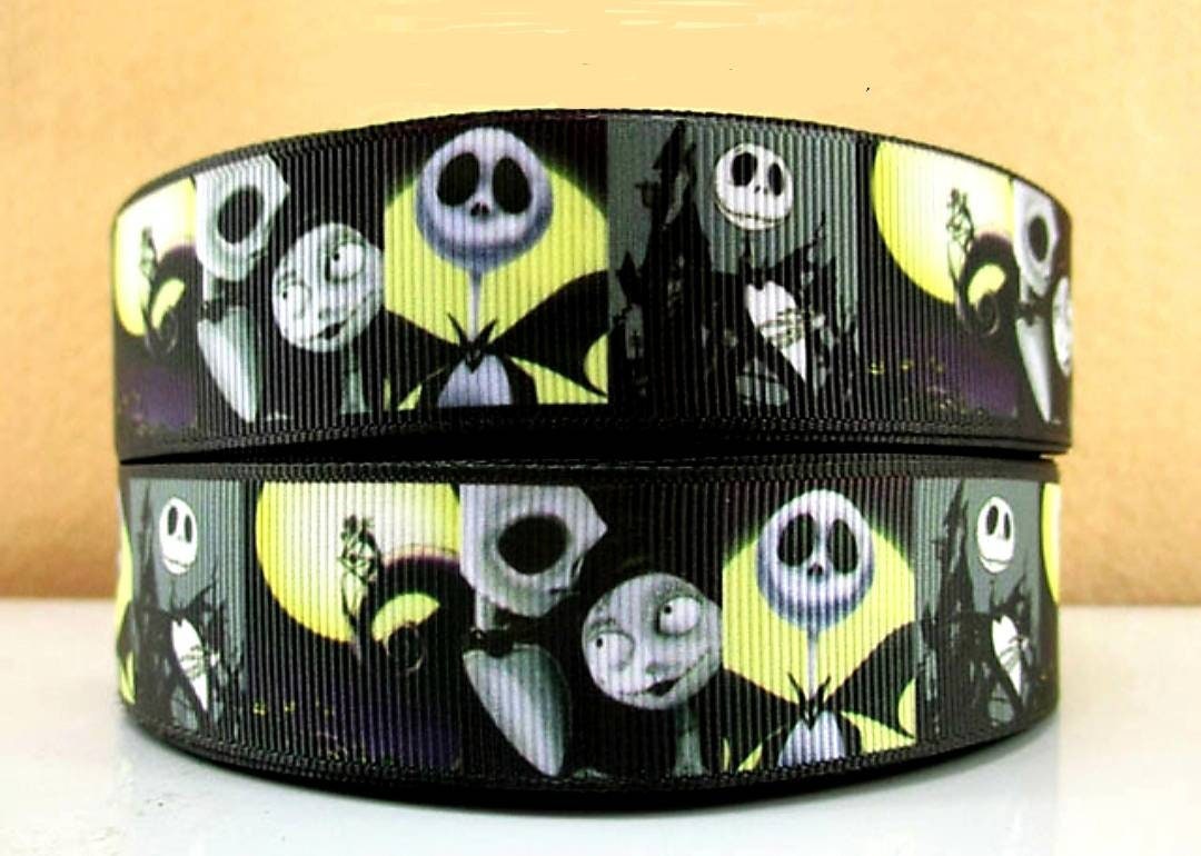 1" Jack Skellington and Sally Grosgrain ribbon