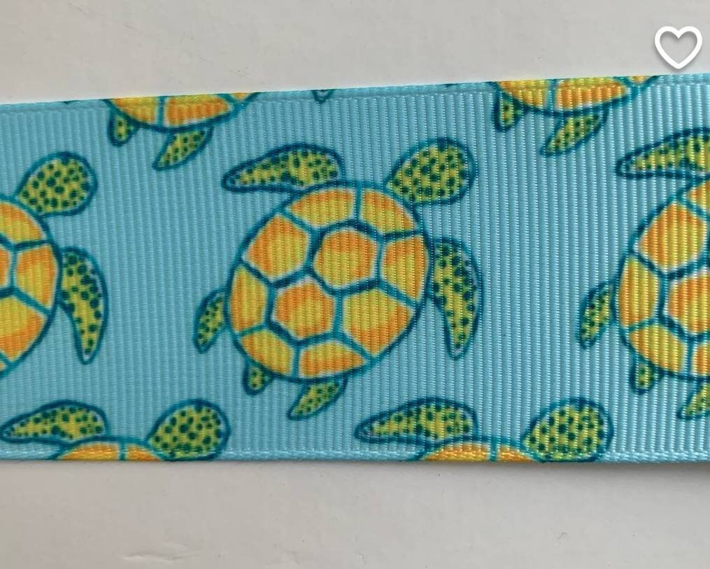 5/8" or 7/8" Sea Turtle Grosgrain Ribbon. Baby Turtle. Swimming Turtle