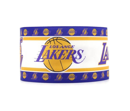 7/8" Los Angeles Lakers Basketball Grosgrain Ribbon  Sports Team Ribbon NBA Ribbon