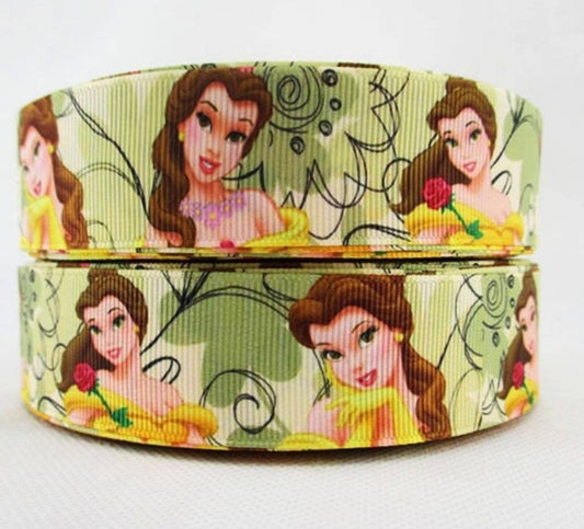 1" Beauty and The Beast Princess Belle Grosgrain Ribbon.